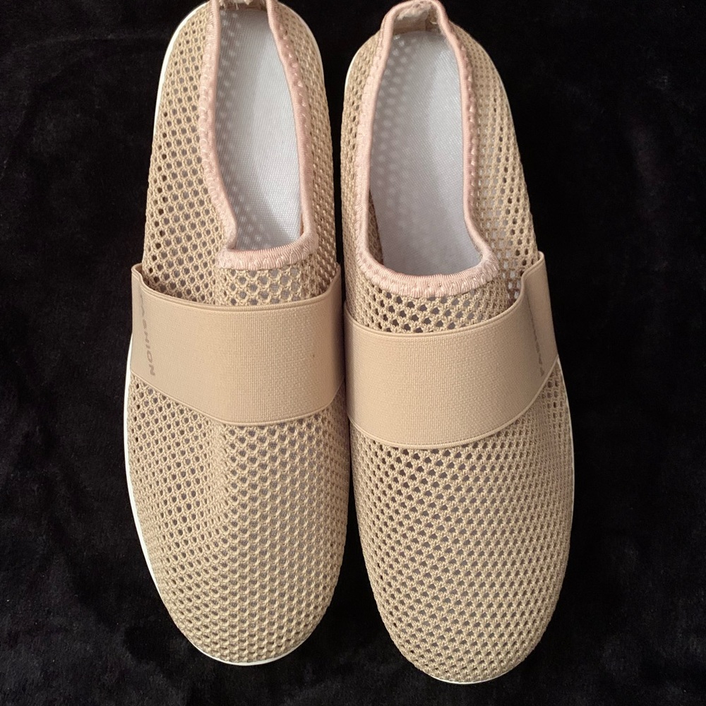 Brand New Unworn Beige Shoes Slip Ons Mesh